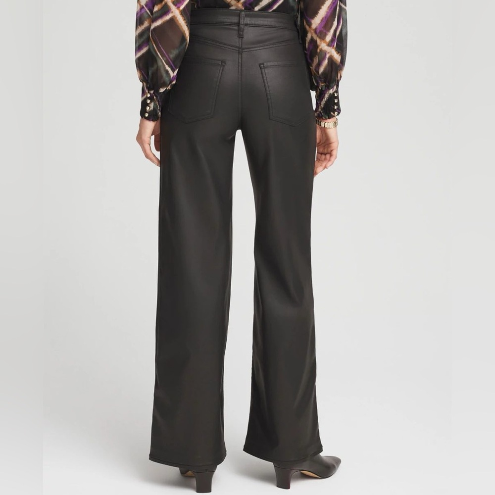 Chico’s High Rise Wide Leg Coated Denim - Picture 4 of 12